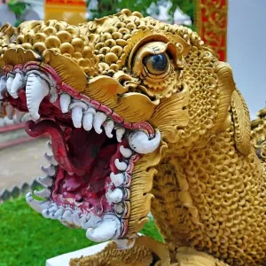 Mom statue at Wat Maha Thera Chan Temple in Chiang Mai, Thailand