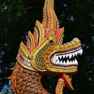 Naga statue at Wat Sumpow Temple in Chiang Mai, Thailand