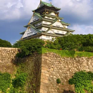 Osaka Castle and ramparts, Osaka, Japan