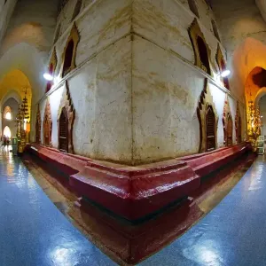 Passages inside the Ananda Pagoda Temple in Old Bagan, Bagan, Myanmar (Burma)