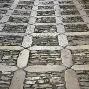 Paved stone road in Erice, Sicily, Italy