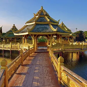 Pavilion of the Enlightened at Muang Boran, The Ancient City, historical museum of reproductions of famous Thai buildings, Bangkok, Thailand