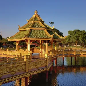 Pavilion of the Enlightened at Muang Boran, The Ancient City, historical museum of reproductions of famous Thai buildings, Bangkok, Thailand