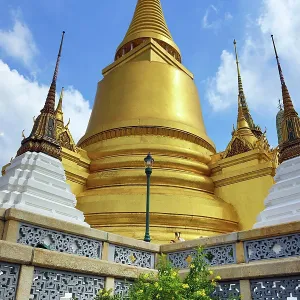 Phra Si Rattana gold chedi at Wat Phra Kaew Temple (Temple of the Emerald Buddha), Bangkok, Thailand