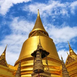 Phra Siratana Chedi Golden Stupa, Wat Phra Kaew, Temple of the Emerald Buddha Complex, Bangkok, Thailand