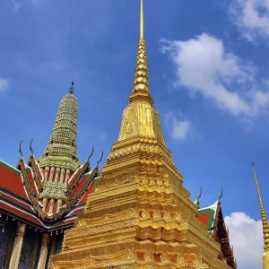 Phra Suwannachedi gold chedi at Wat Phra Kaew Temple (Temple of the Emerald Buddha), Bangkok, Thailand