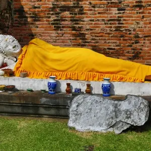 Reclining Buddha statue at Wat Yai Chaimongkol Temple, Ayutthaya, Thailand