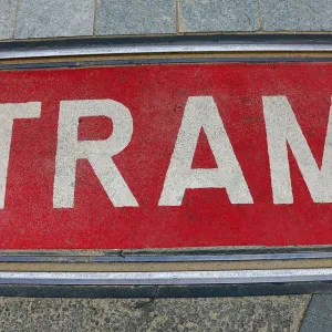 Red Tram sign, Antwerp, Belgium