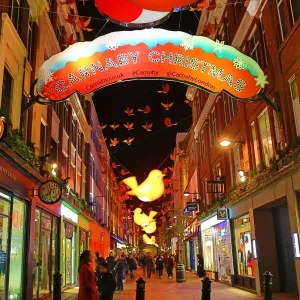 Regent Street and Carnaby Street Christmas Lights switched on, London, England