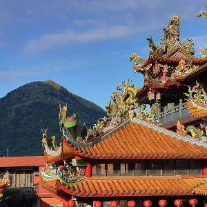 Roof decorations on the Shengming Taoist Temple in Jiufen, Taiwan ROC
