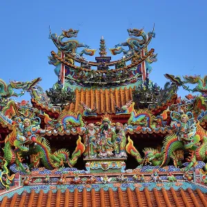 Roof decorations on the Shengming Taoist Temple in Jiufen, Taiwan ROC
