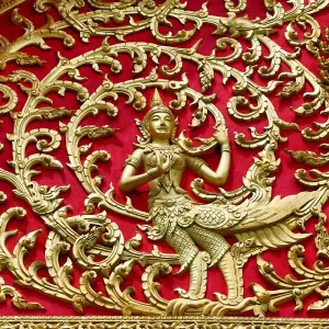 Roof decorations at Wat Si Saket Buddhist Temple, Vientiane, Laos Roof decorations at Wat Si Saket Buddhist Temple, Vientiane, Laos