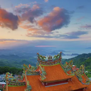 Roof of the Jiufen Xiahai City God Temple in Jiufen, Taiwan ROC