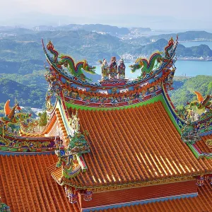Roof of the Jiufen Xiahai City God Temple in Jiufen, Taiwan ROC