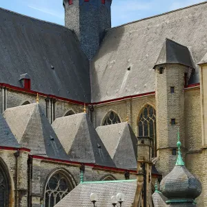 Rooftops of Saint Michaels Church, Ghent, Belgium