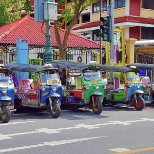 Row of Tuk Tuks in Bangkok, Thailand