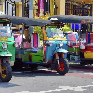 Row of Tuk Tuks in Bangkok, Thailand