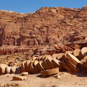 The Royal Tombs in the rock city of Petra, Jordan