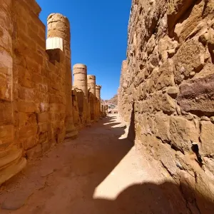 Ruins of the Great Temple in the rock city of Petra, Jordan