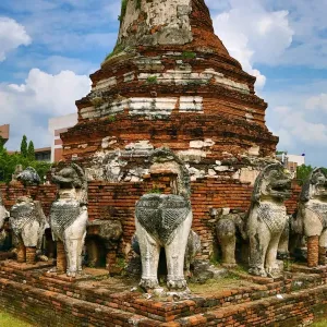 Ruins of Wat Thammikarat Temple, Ayutthaya, Thailand