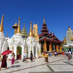 Spires at the Shwedagon Pagoda, Yangon, Myanmar