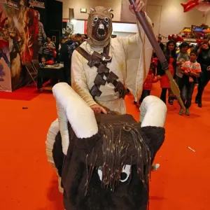 A Star Wars Tusken Raider on a Bantha at MCM London Comic Con at Excel London