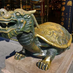 Statue of a Dragon Tortoise in the Old City, Shanghai, China