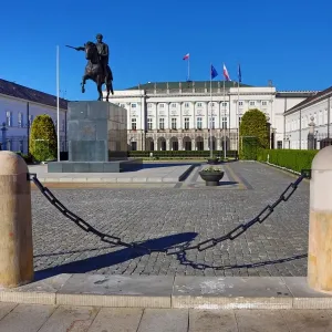 Statue of Prince Jozef Poniatowski in front of the Presidential Palace in Warsaw, Poland