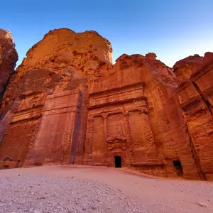 The Street of Facades in the rock city of Petra, Jordan
