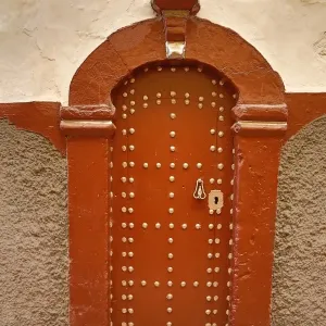 Traditional door in the street in the Medina of Rabat, Morocco