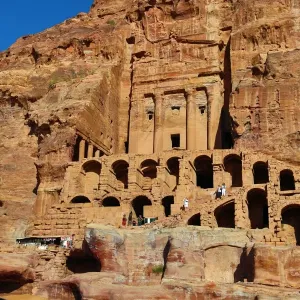 The Urn Tomb of the Royal Tombs in the rock city of Petra, Jordan