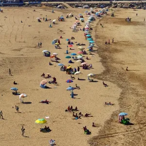 View of the beach and seafront of Rabat, Morocco