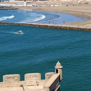 View of the Bou Regreg River from the walls of the Kasbah of the Udayas in Rabat