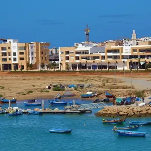 View towards the Sale district of Rabat and the harbour across the Bou Regreg River