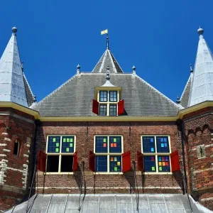 In De Waag, 15th century city gate which is now a restaurant in Nieuwmarkt Square