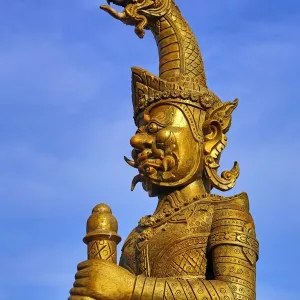 Warrior statue at Wat That Foun Temple, Vientiane, Laos Warrior statue at Wat That Foun Temple, Vientiane, Laos