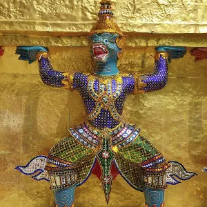 Yaksha Demon Statue at Wat Phra Kaew Temple complex Bangkok, Thailand