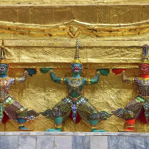 Yaksha Demon Statues at Wat Phra Kaew Temple complex, Bangkok, Thailand