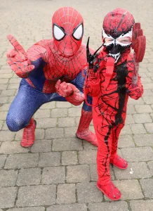 4 year old Carnage takes on Spiderman at MCM London Comic Con, Excel, London