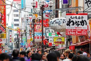 Shops: Advertising signs for shops and restaurants in Dotonbori, Osaka, Japan