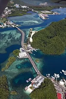 Aerial view of Koror, Koror Island, Republic of Palau, Micronesia, Pacific Ocean