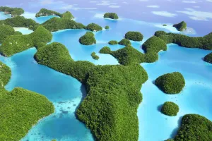Limestone: Aerial view of the Seventy Islands, Republic of Palau, Micronesia, Pacific Ocean