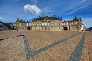 Square: The Amalienborg Palace in Amalienborg Sqaure in Copenhagen, Denmark