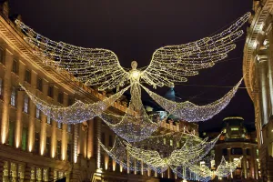 Illuminated: Angel Christmas lights switched on in Regent Street, London