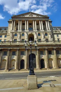 The Bank of England in the City, London, England