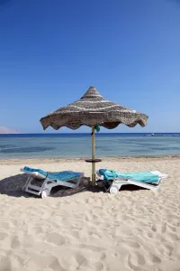 Beach Umbrella: Beach umbrellas in Sharm El Sheikh, Egypt