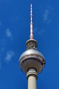 Tower: Berlin TV Tower, Fernsehturm, television tower in Berlin, Germany