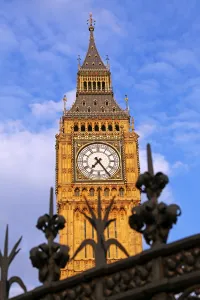Clock: Big Ben, Houses of Parliament in London, England