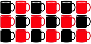 Drinking: Black and Red Coffee and Tea Mugs hot drink mug design
