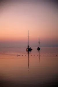 Dusk: Boats at sunset in Croatia